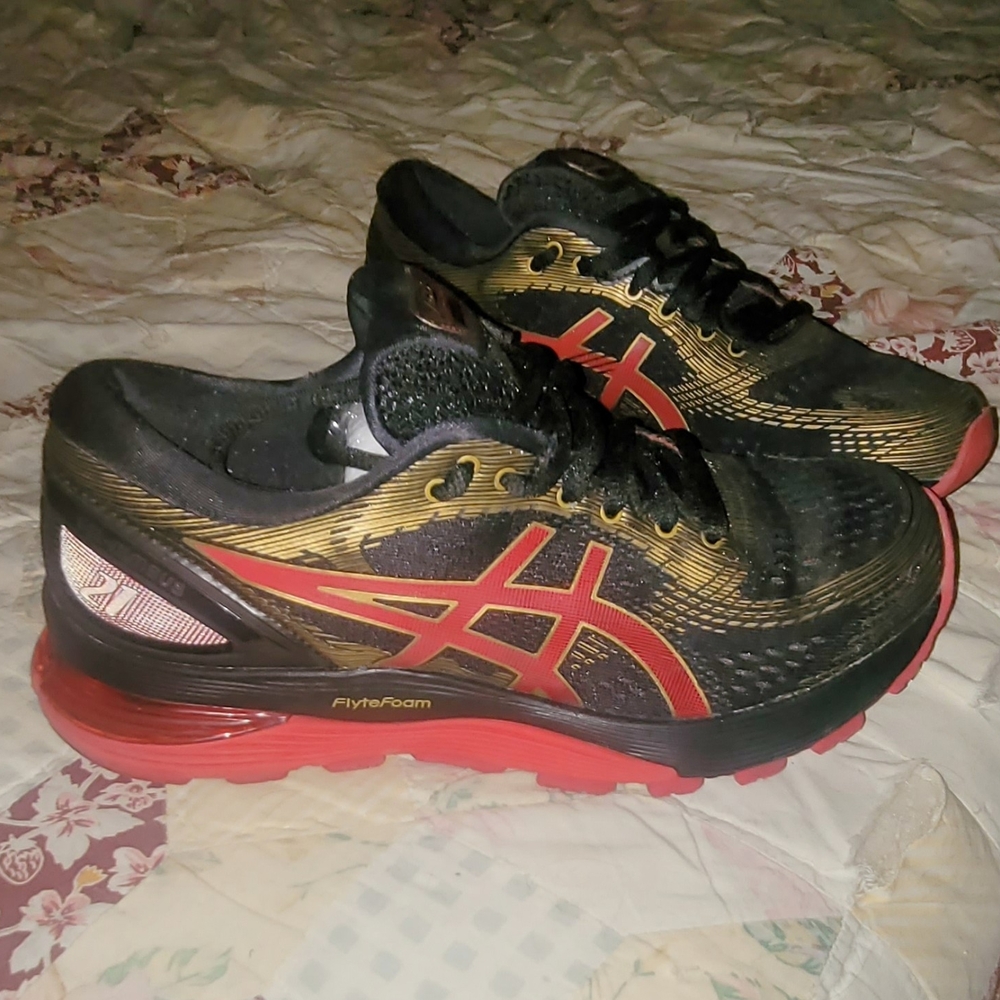 ASICS Black and Red Running Shoes